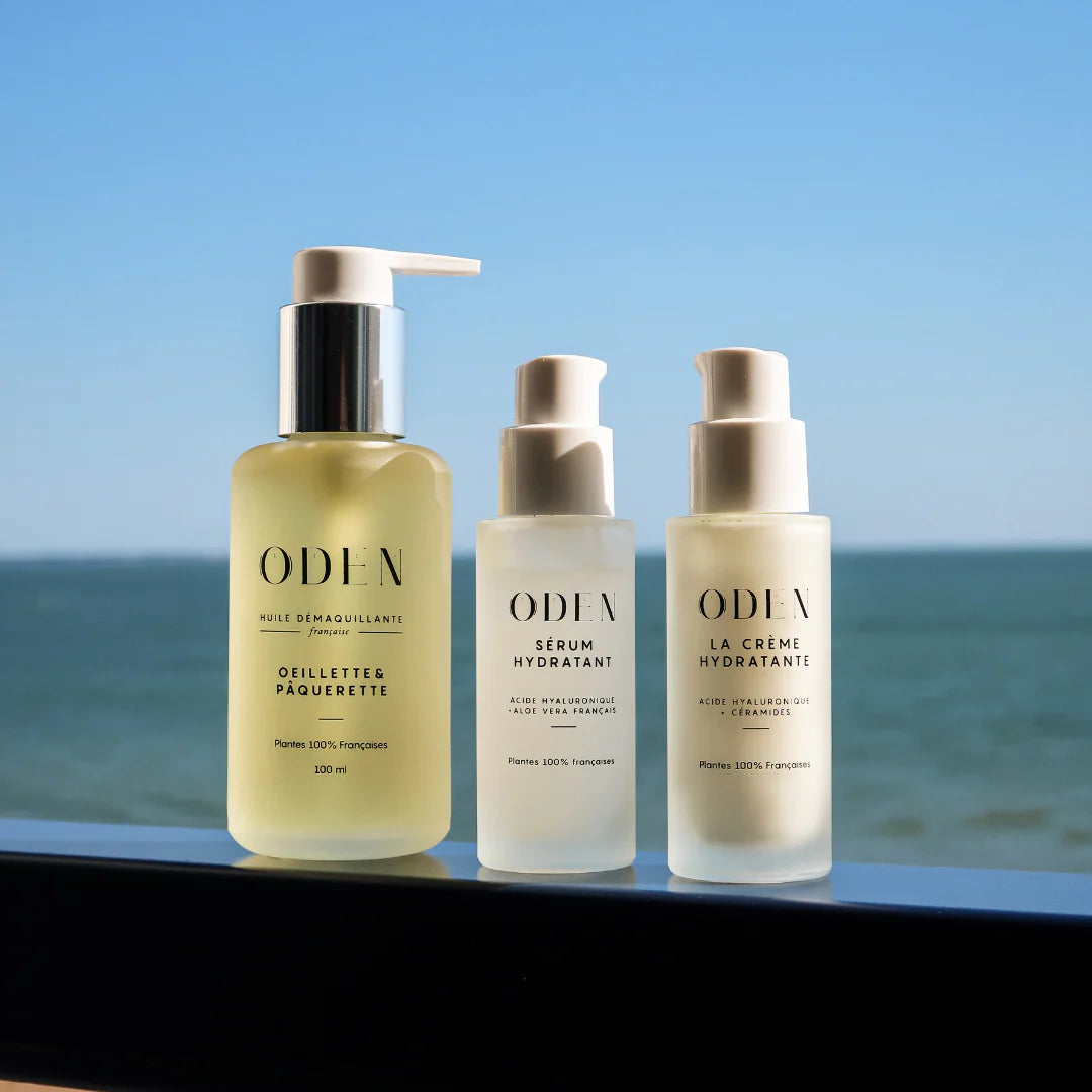 Oden - Huile démaquillante Oeillette et Pâquerette, Sérum Hydratant, La Crème Hydratante - édition été